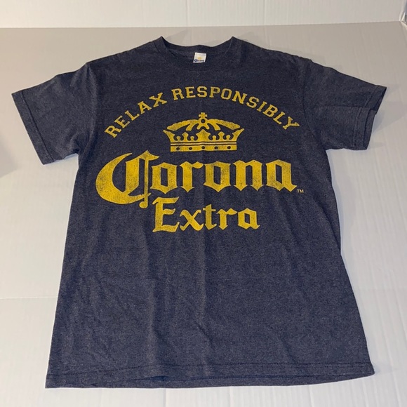 Corona Unisex Medium Relax Responsibility Corona Extra Short Sleeve Tee Shirt - Picture 1 of 5